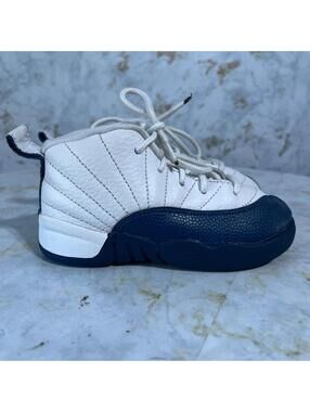 Jordan 12 Retro Toddler Youth Size 9C Shoes White Blue Athletic Trainer Sneaker